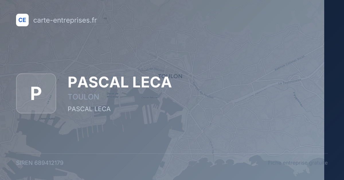 PASCAL LECA — 689412179 — fiche entreprise