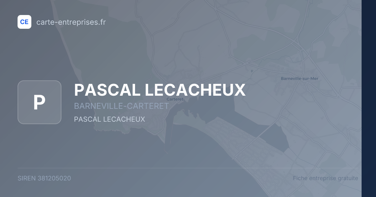 PASCAL LECACHEUX — 381205020 — fiche entreprise
