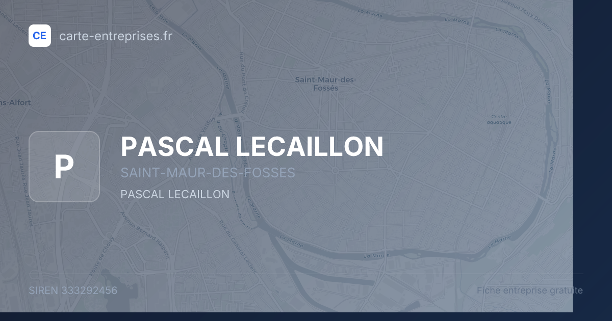 PASCAL LECAILLON — 333292456 — fiche entreprise