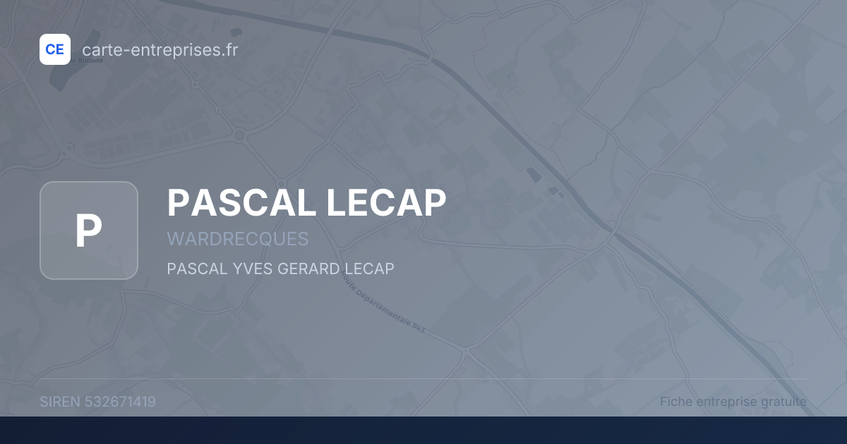 PASCAL LECAP — 532671419 — fiche entreprise