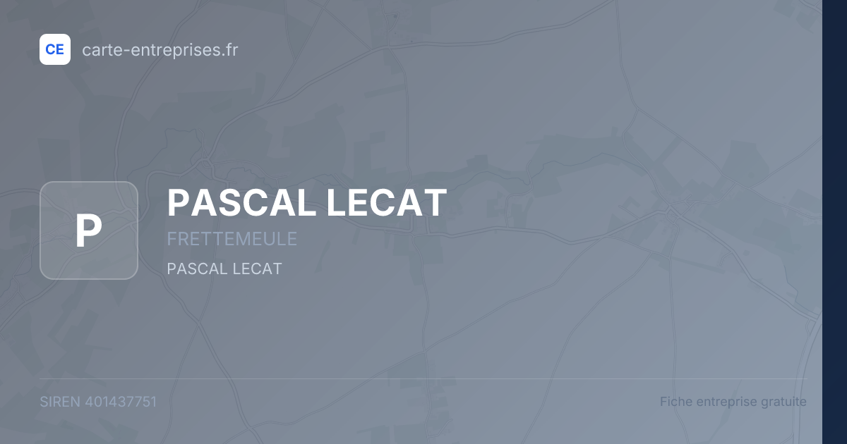 PASCAL LECAT — 401437751 — fiche entreprise