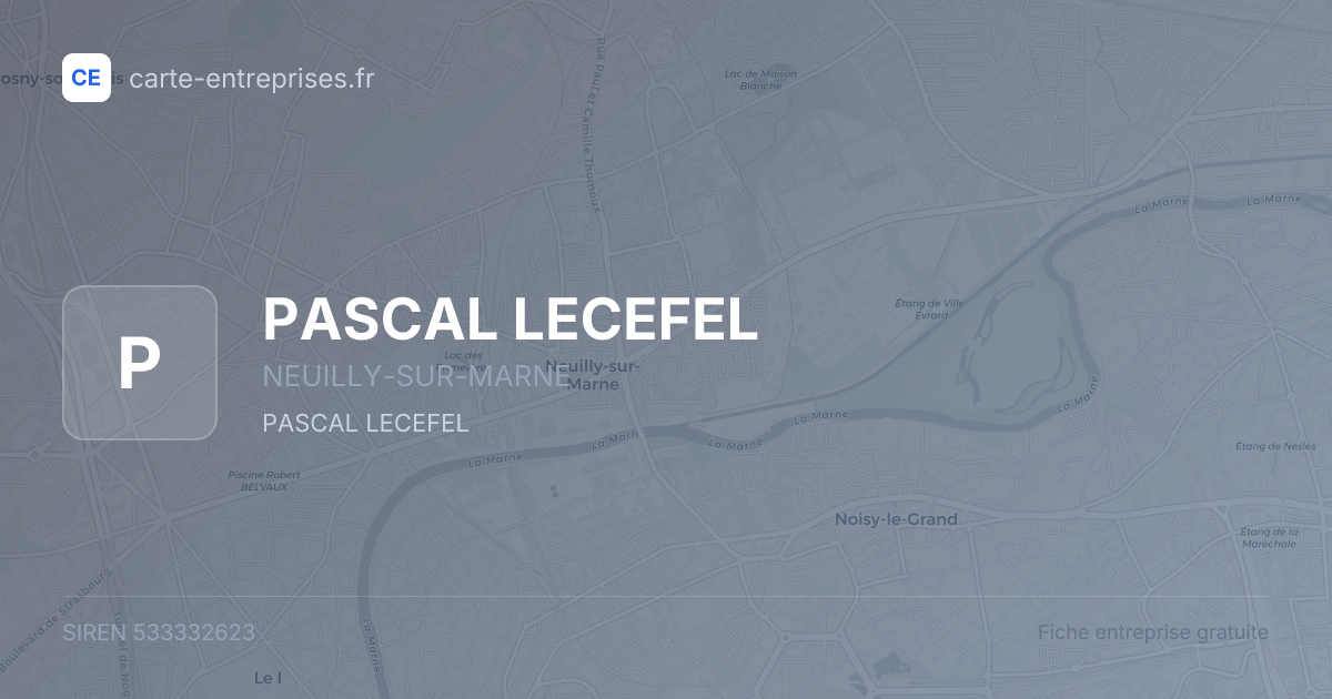 PASCAL LECEFEL — 533332623 — fiche entreprise