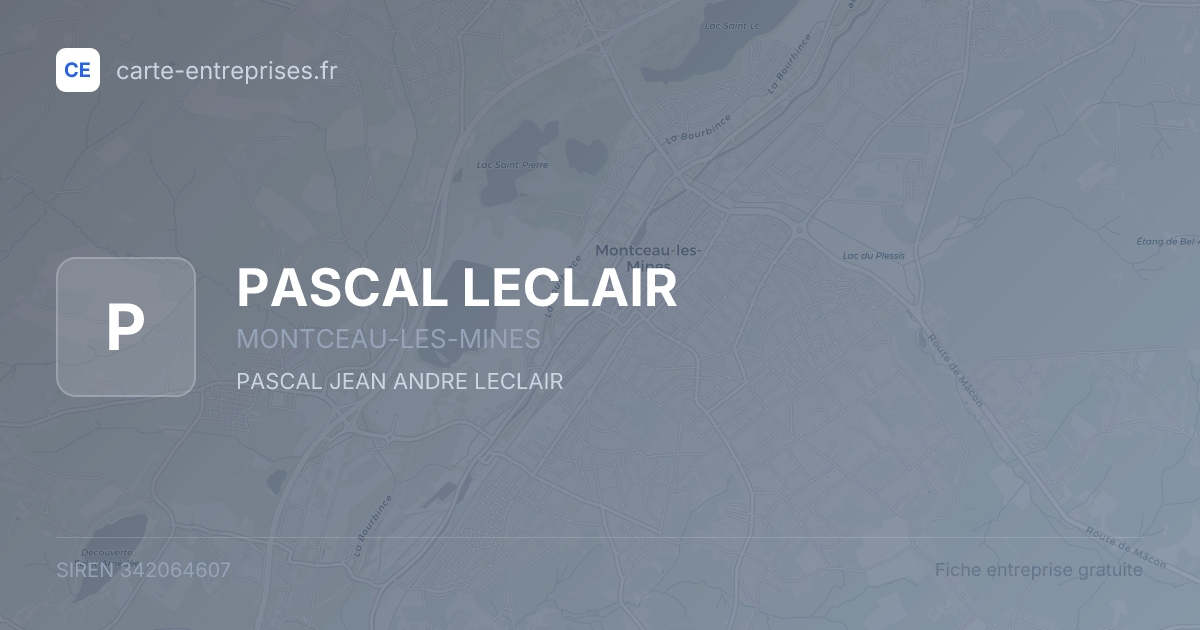 PASCAL LECLAIR — 342064607 — fiche entreprise