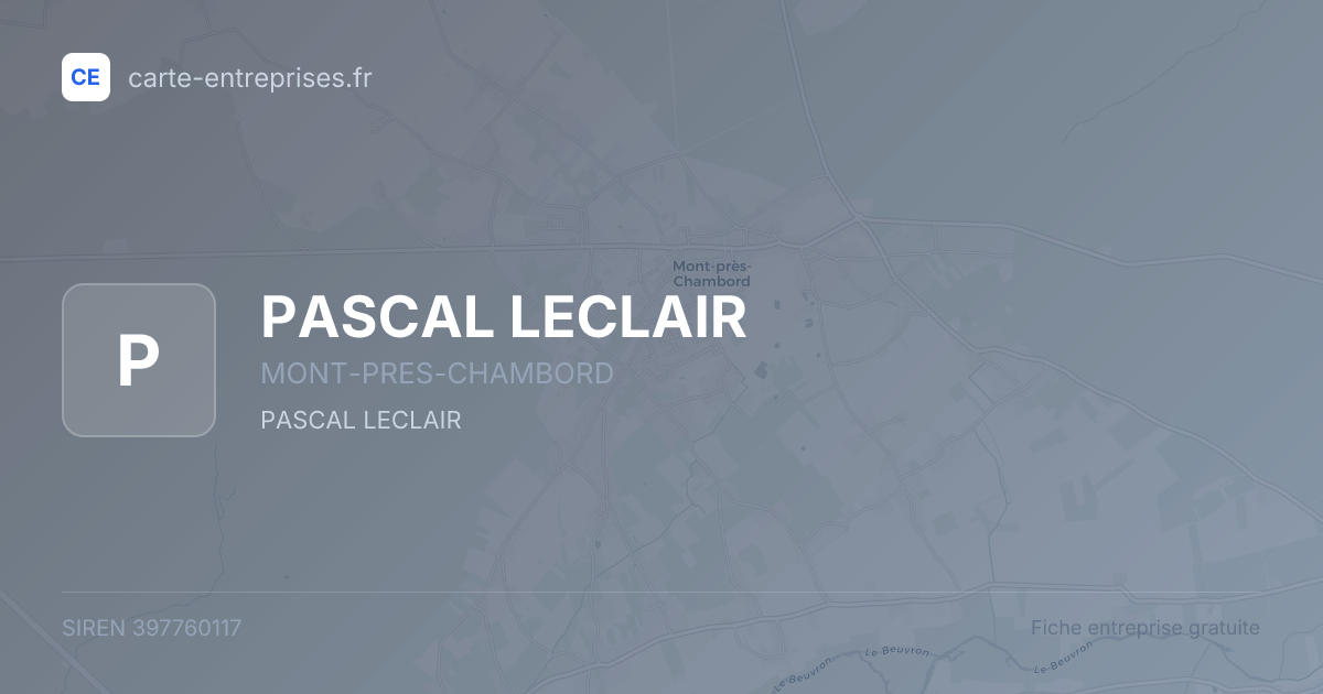 PASCAL LECLAIR — 397760117 — fiche entreprise