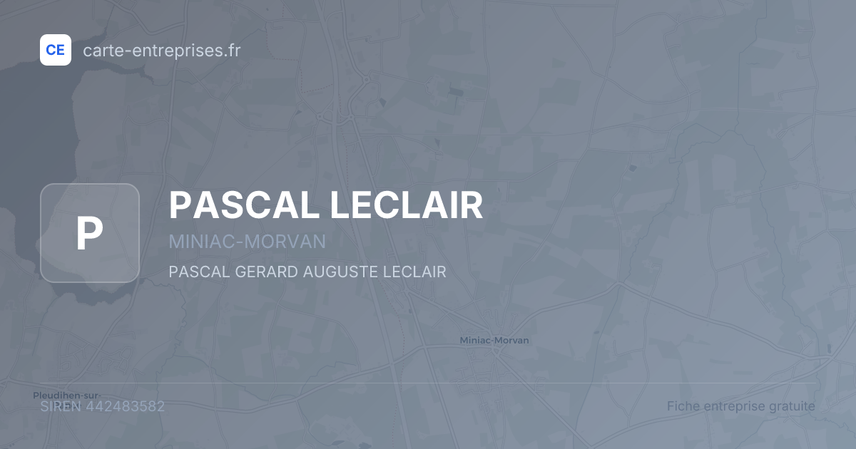 PASCAL LECLAIR — 442483582 — fiche entreprise