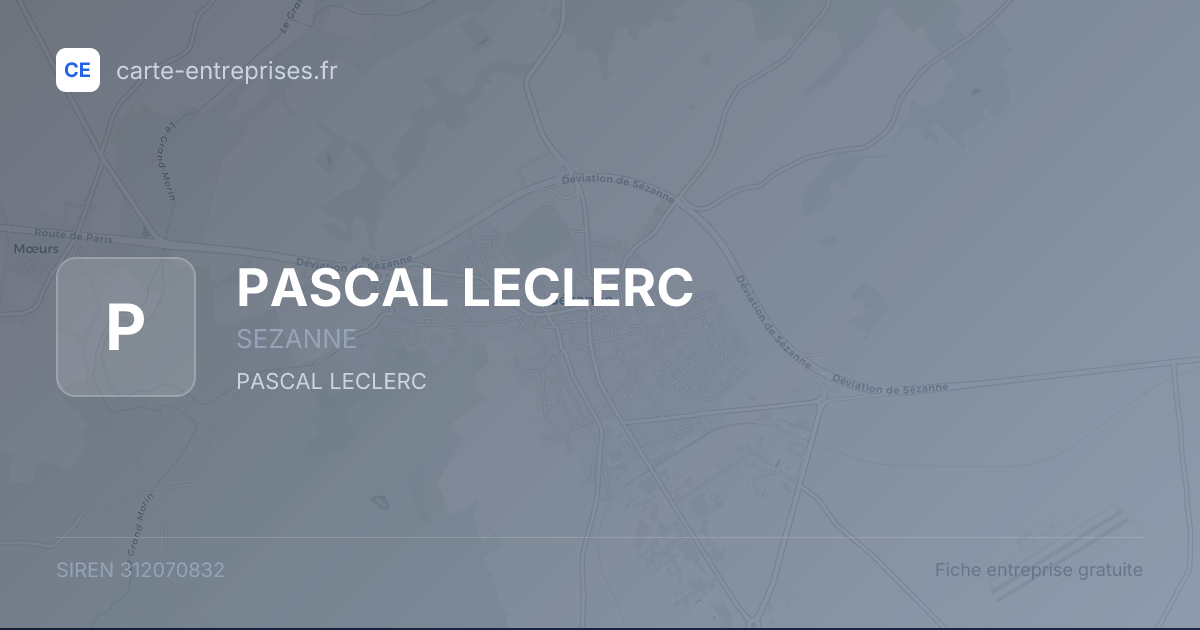 PASCAL LECLERC — 312070832 — fiche entreprise