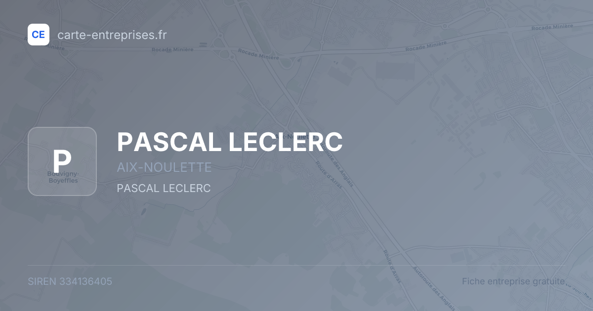PASCAL LECLERC — 334136405 — fiche entreprise