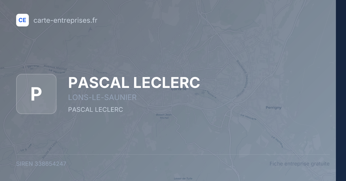 PASCAL LECLERC — 338654247 — fiche entreprise