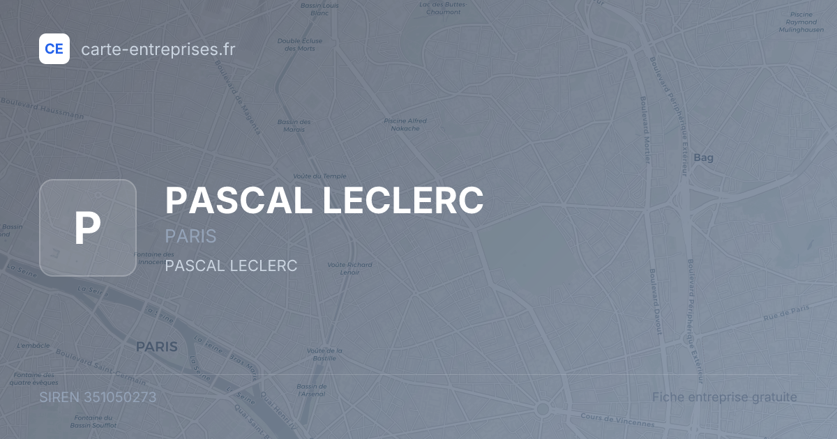 PASCAL LECLERC — 351050273 — fiche entreprise