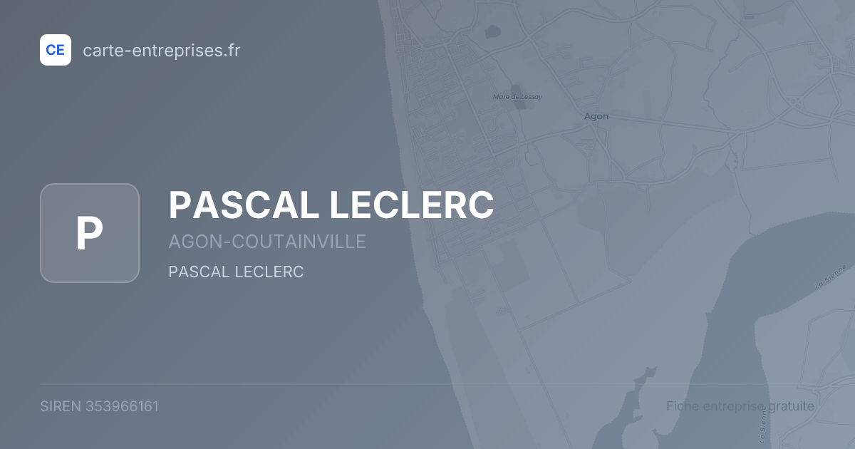 PASCAL LECLERC — 353966161 — fiche entreprise