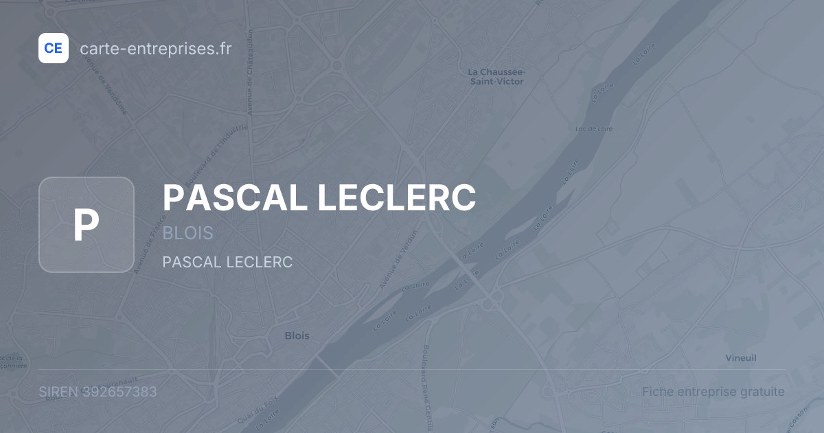 PASCAL LECLERC — 392657383 — fiche entreprise