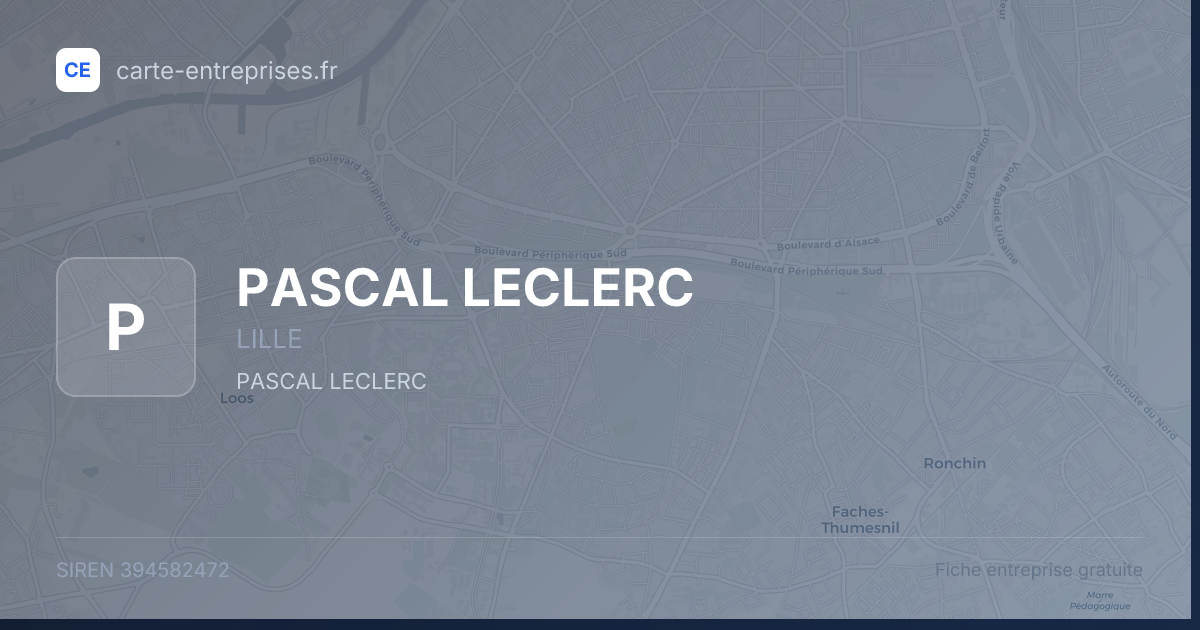 PASCAL LECLERC — 394582472 — fiche entreprise
