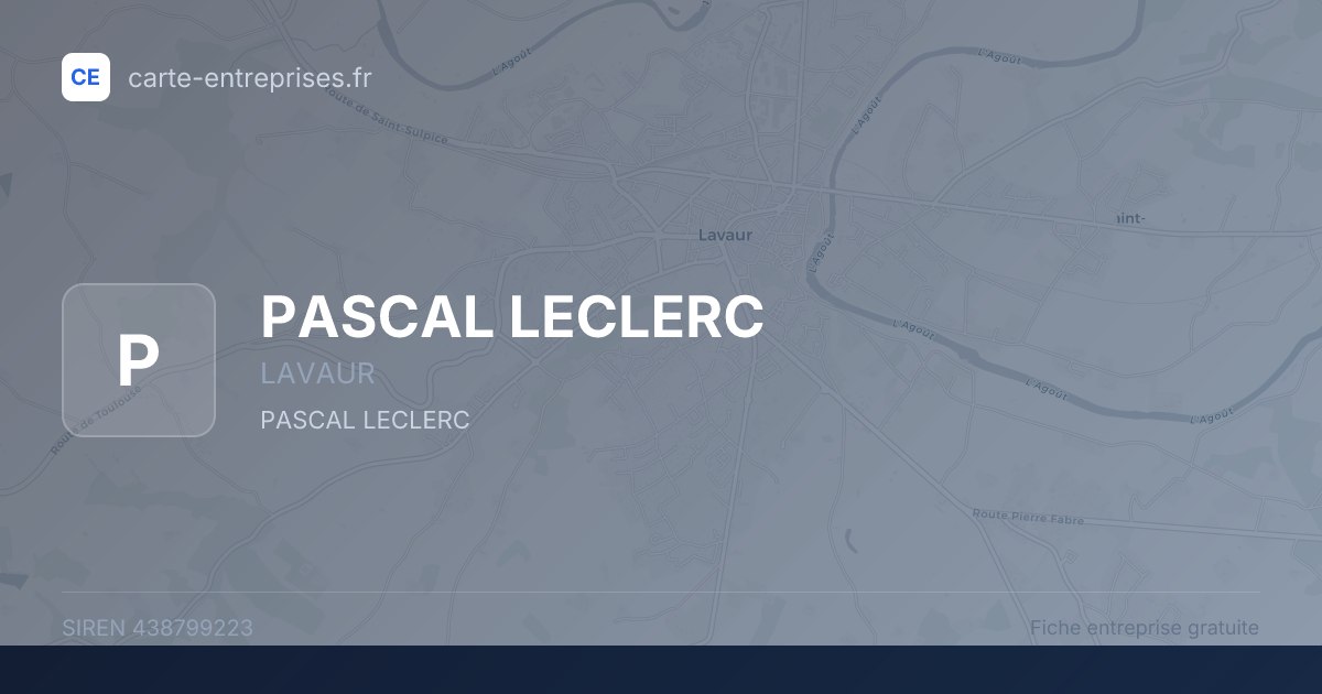 PASCAL LECLERC — 438799223 — fiche entreprise