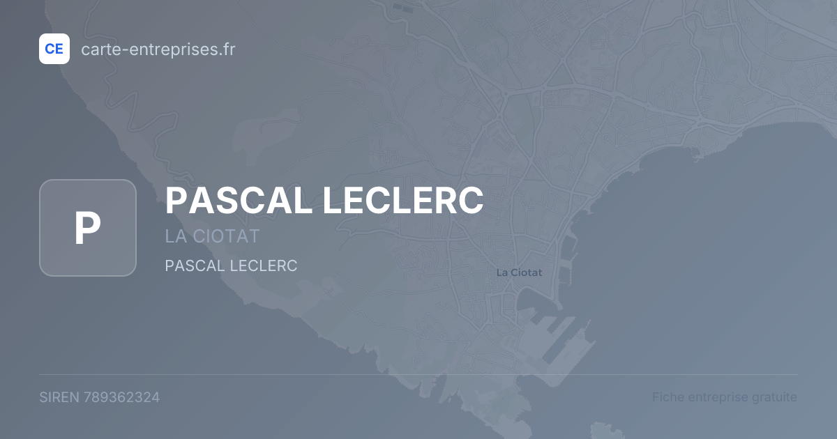 PASCAL LECLERC — 789362324 — fiche entreprise