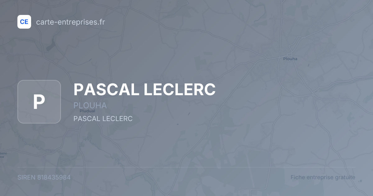 PASCAL LECLERC — 818435984 — fiche entreprise