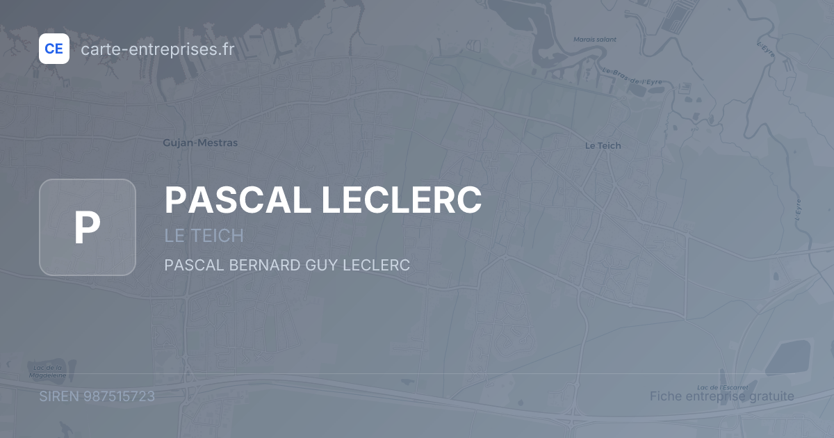 PASCAL LECLERC — 987515723 — fiche entreprise