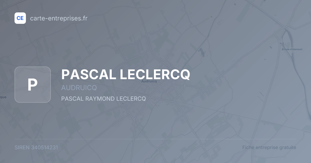PASCAL LECLERCQ — 340514231 — fiche entreprise