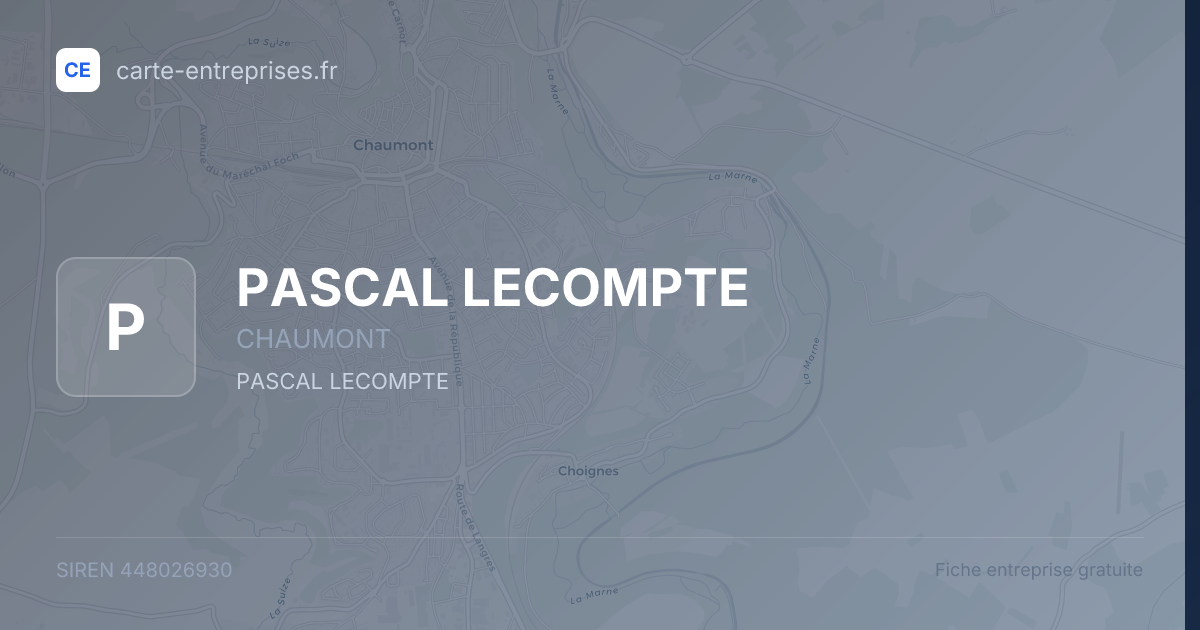PASCAL LECOMPTE — 448026930 — fiche entreprise