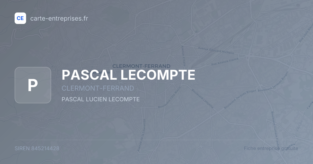 PASCAL LECOMPTE — 845214428 — fiche entreprise