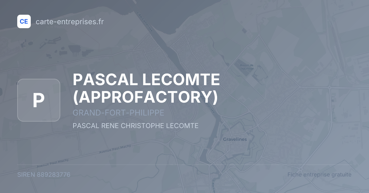 PASCAL LECOMTE (APPROFACTORY) — 889283776 — fiche entreprise