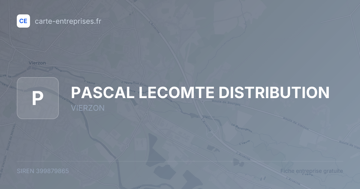 PASCAL LECOMTE DISTRIBUTION — 399879865 — fiche entreprise