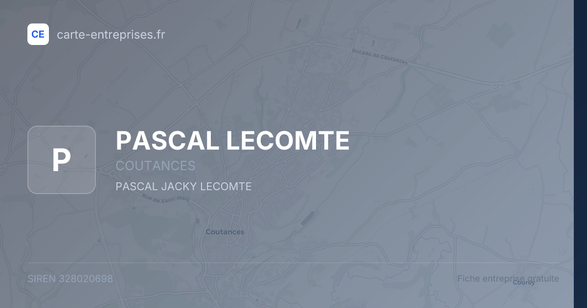 PASCAL LECOMTE — 328020698 — fiche entreprise