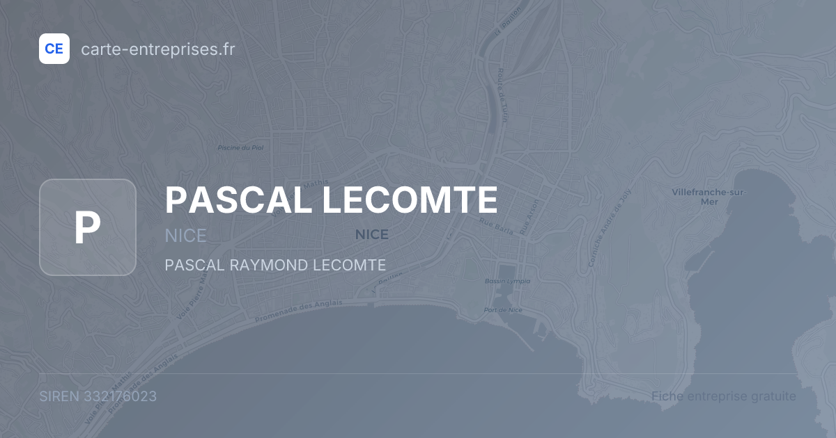 PASCAL LECOMTE — 332176023 — fiche entreprise