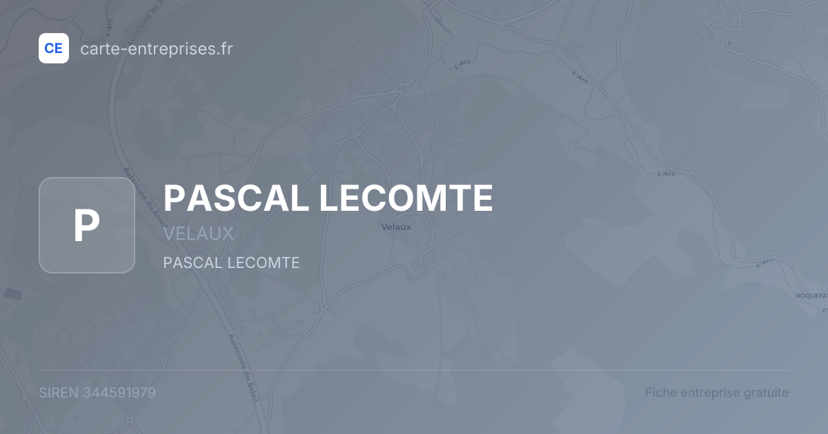 PASCAL LECOMTE — 344591979 — fiche entreprise