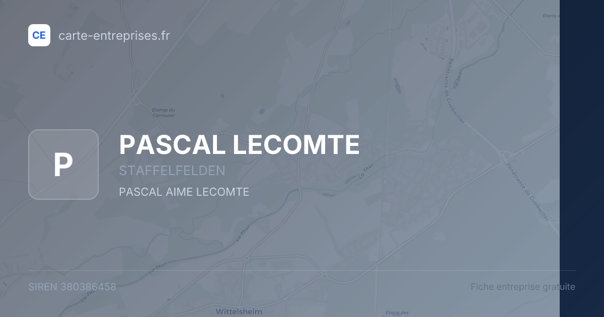 PASCAL LECOMTE — 380386458 — fiche entreprise