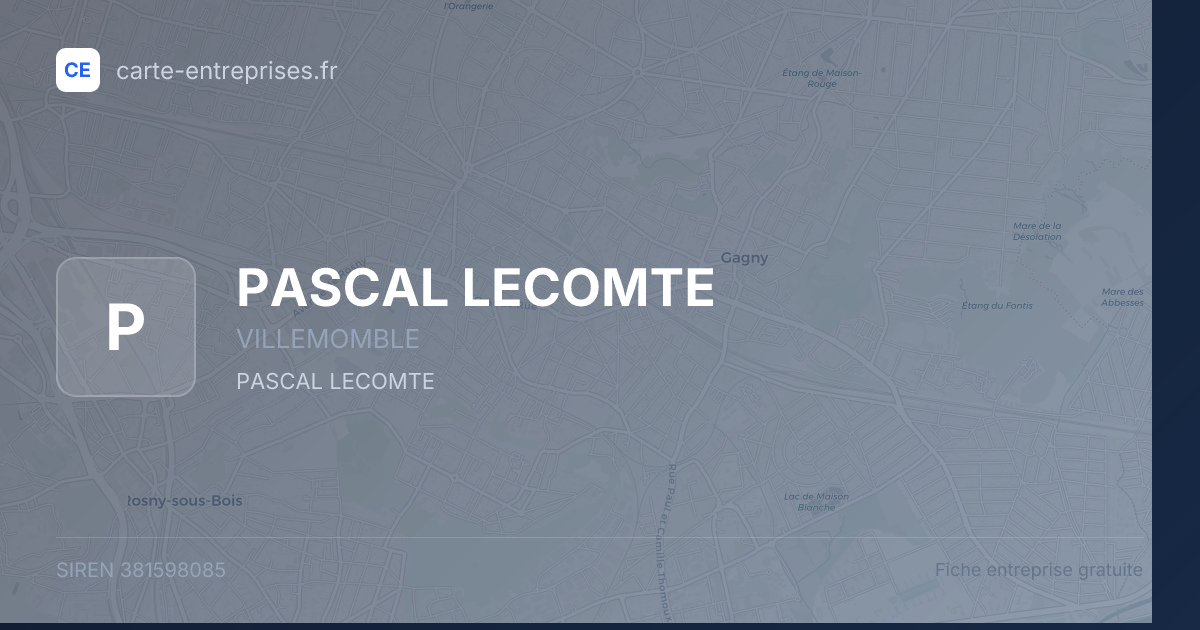 PASCAL LECOMTE — 381598085 — fiche entreprise