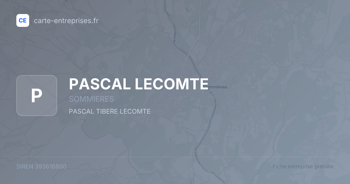 PASCAL LECOMTE — 393616800 — fiche entreprise