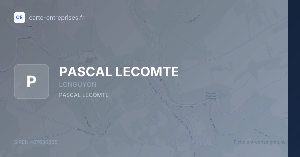 PASCAL LECOMTE — 407630268 — fiche entreprise