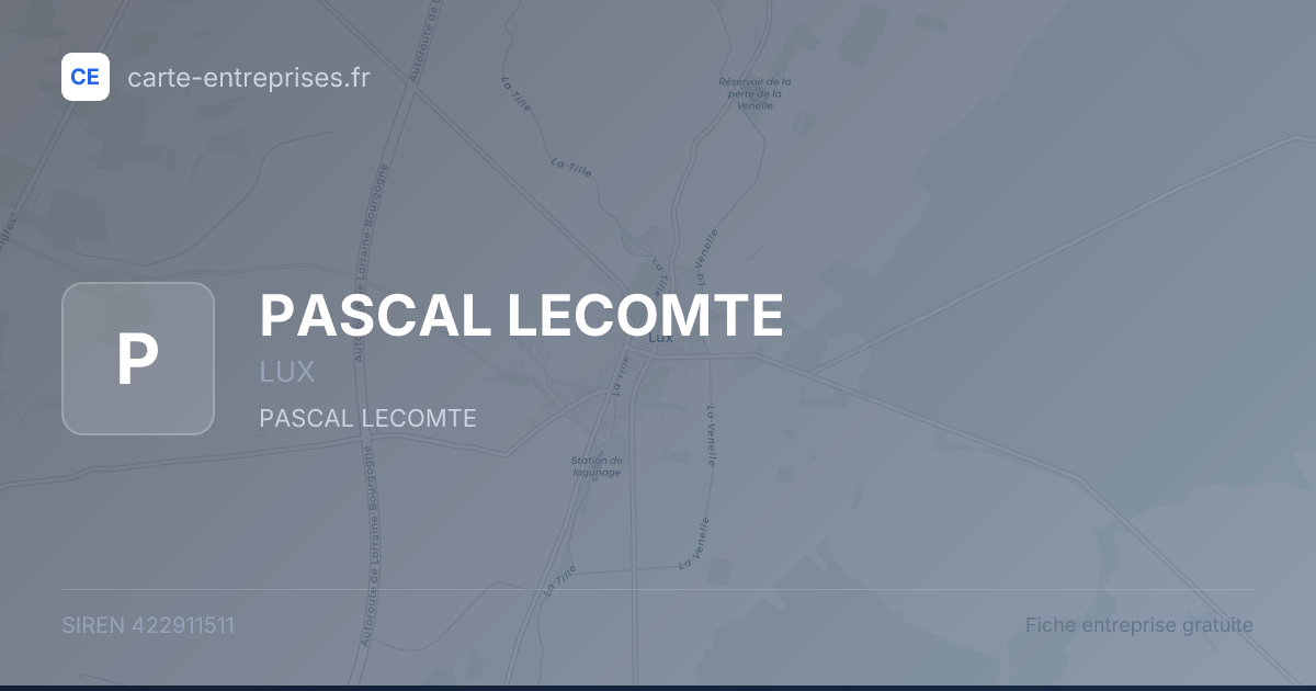 PASCAL LECOMTE — 422911511 — fiche entreprise
