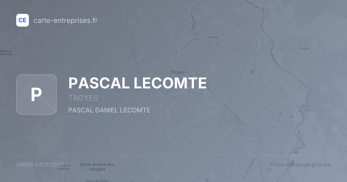 PASCAL LECOMTE — 441313897 — fiche entreprise