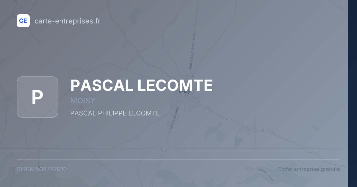 PASCAL LECOMTE — 508772910 — fiche entreprise