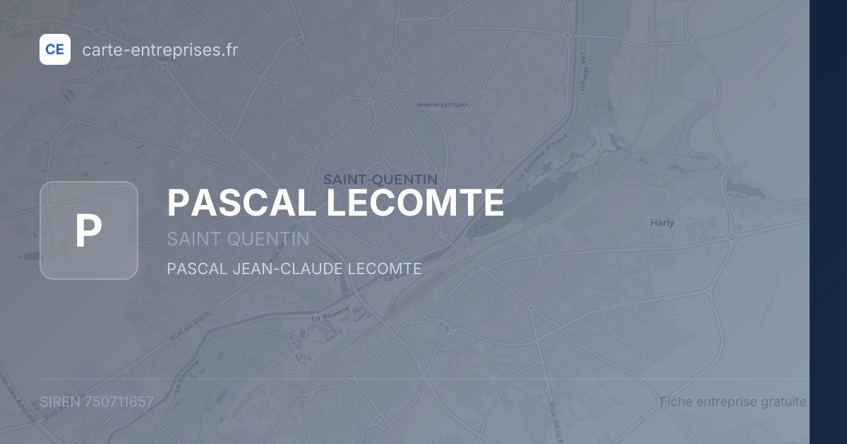 PASCAL LECOMTE — 750711657 — fiche entreprise