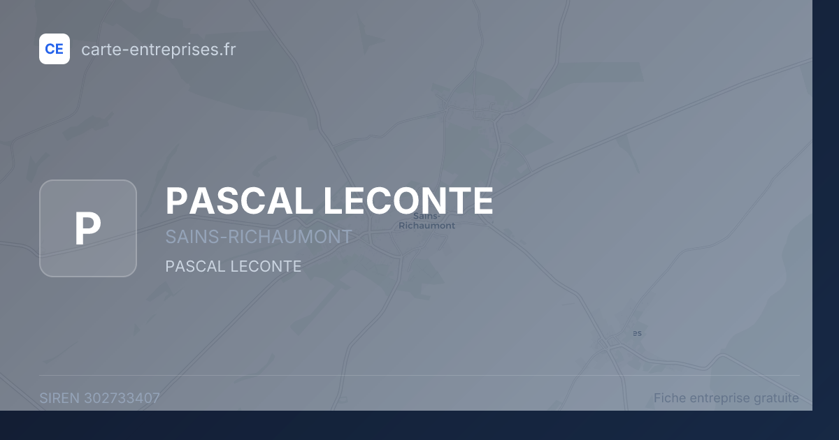 PASCAL LECONTE — 302733407 — fiche entreprise