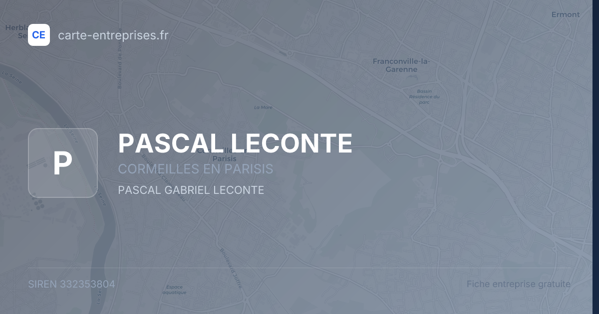 PASCAL LECONTE — 332353804 — fiche entreprise