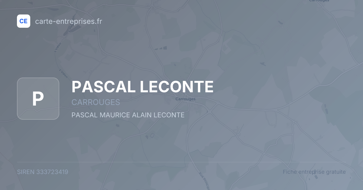 PASCAL LECONTE — 333723419 — fiche entreprise