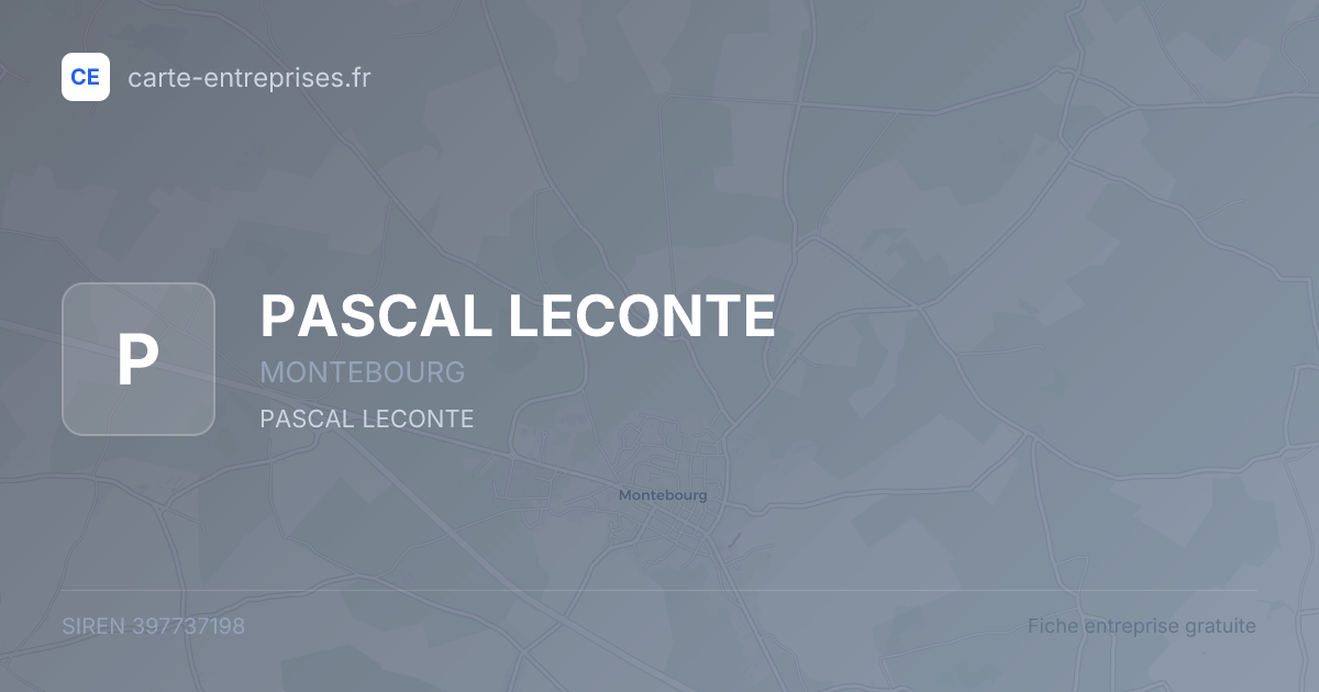 PASCAL LECONTE — 397737198 — fiche entreprise