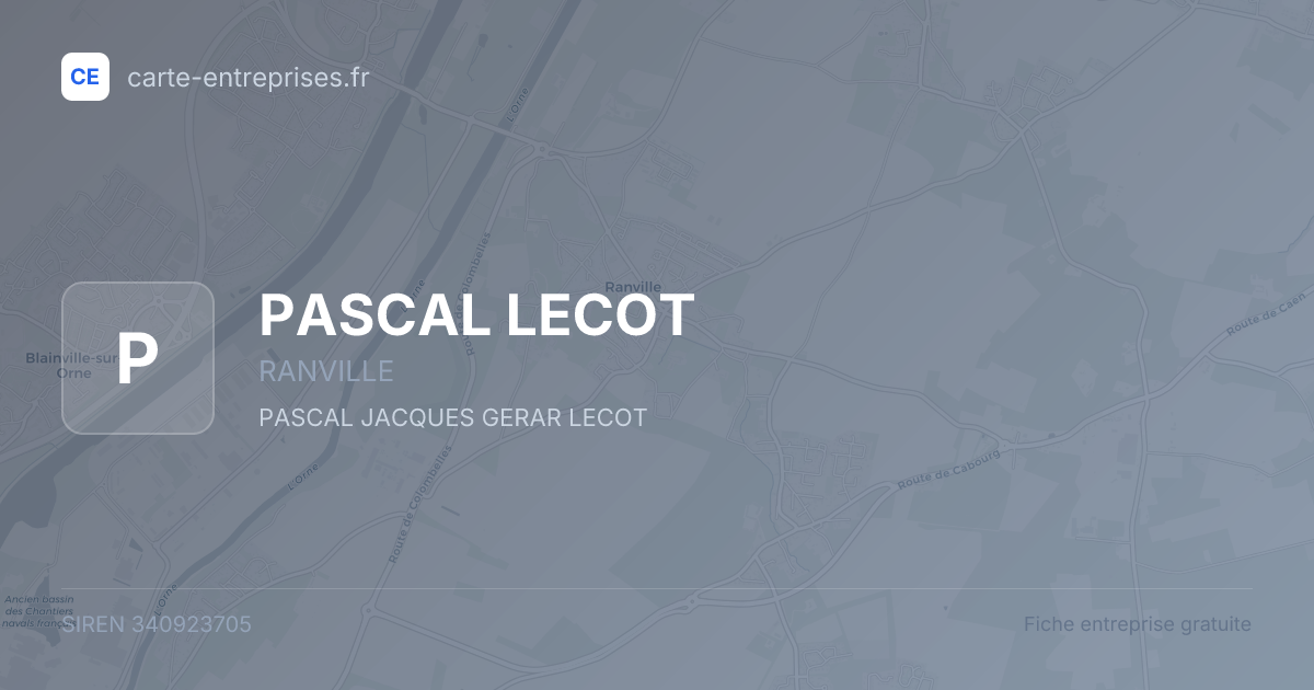 PASCAL LECOT — 340923705 — fiche entreprise