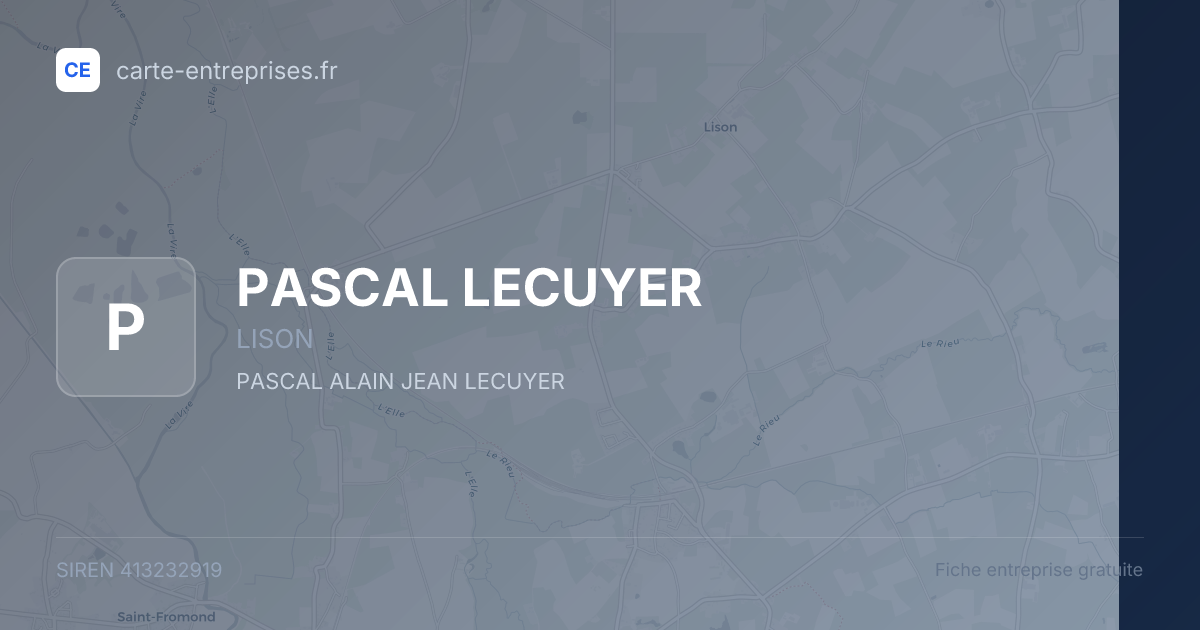 PASCAL LECUYER — 413232919 — fiche entreprise