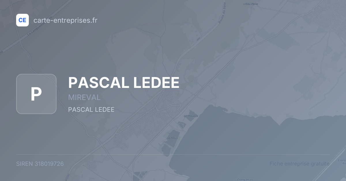 PASCAL LEDEE — 318019726 — fiche entreprise