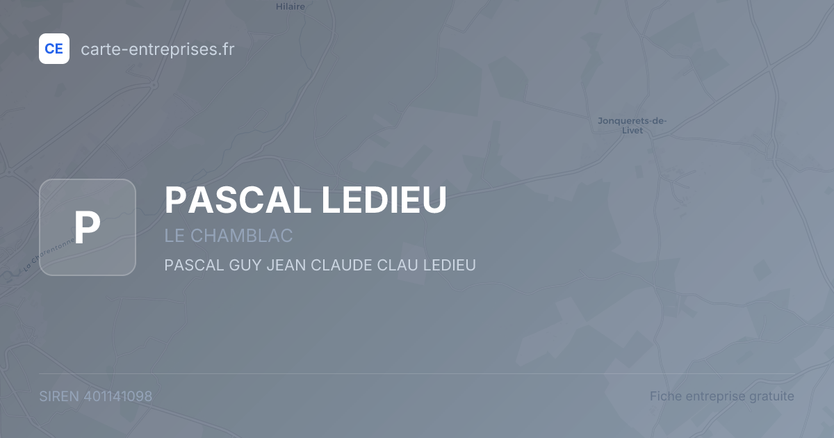 PASCAL LEDIEU — 401141098 — fiche entreprise