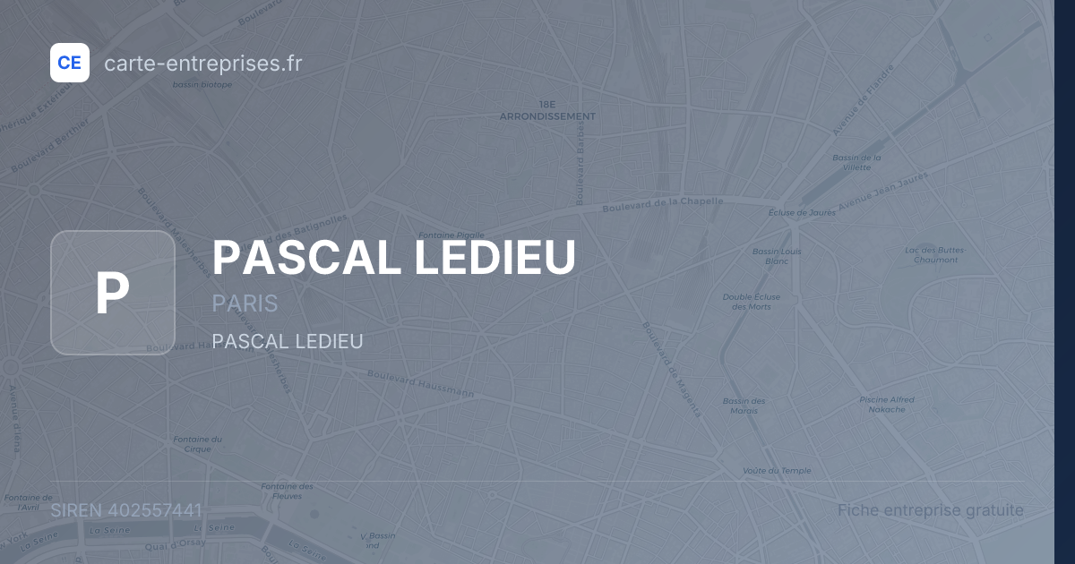 PASCAL LEDIEU — 402557441 — fiche entreprise