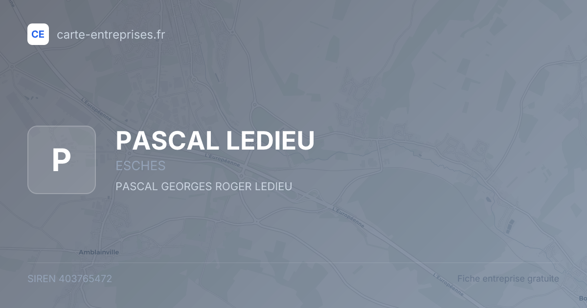 PASCAL LEDIEU — 403765472 — fiche entreprise