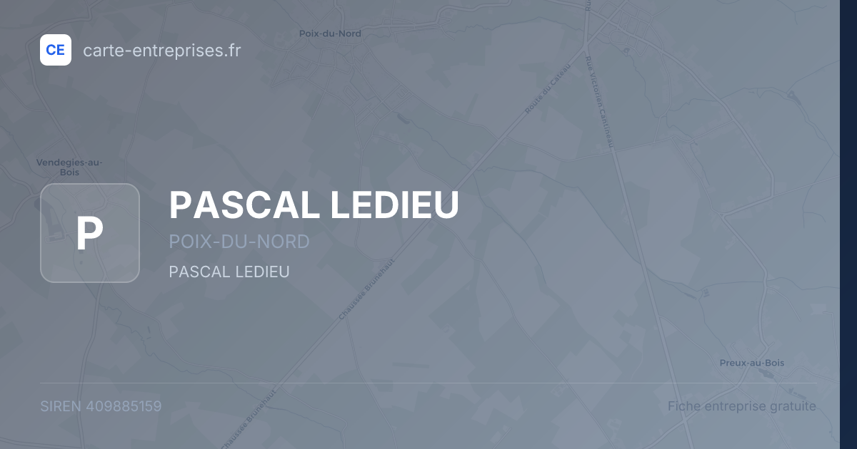 PASCAL LEDIEU — 409885159 — fiche entreprise