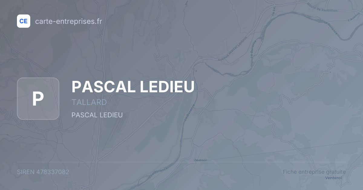 PASCAL LEDIEU — 478337082 — fiche entreprise
