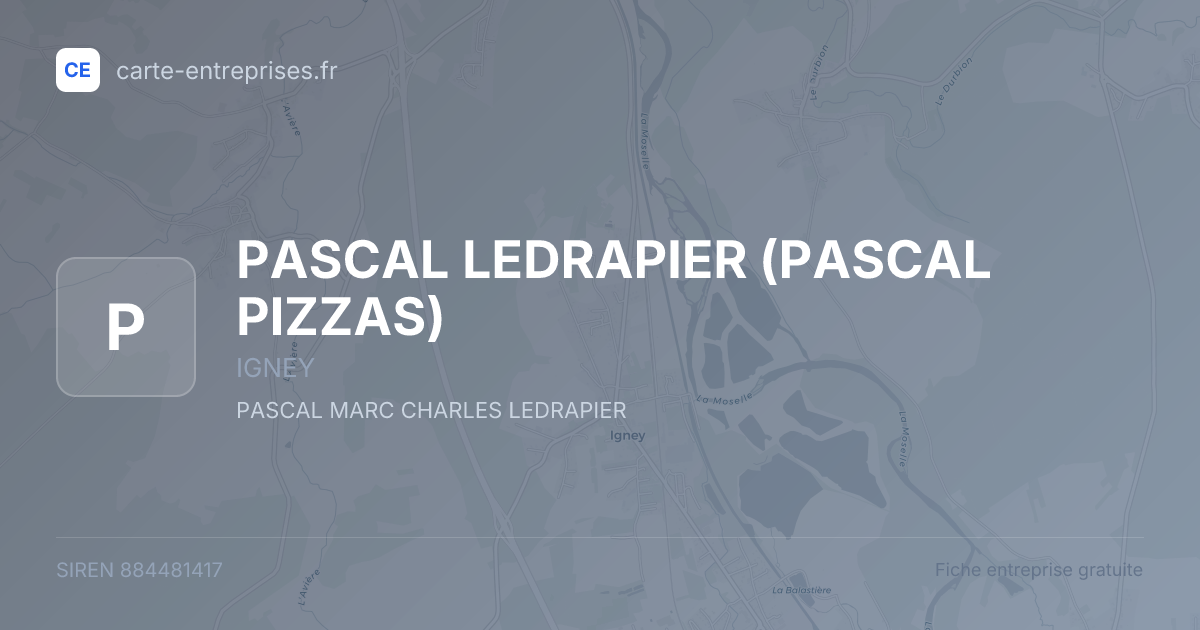 PASCAL LEDRAPIER (PASCAL PIZZAS) — 884481417 — fiche entreprise