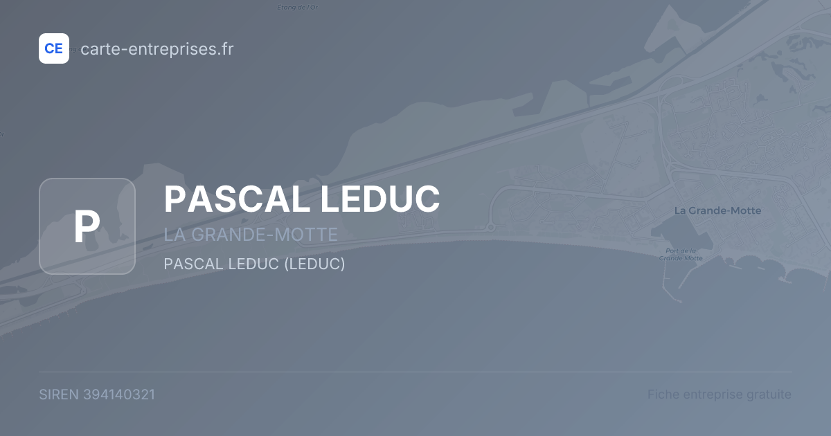 PASCAL LEDUC — 394140321 — fiche entreprise